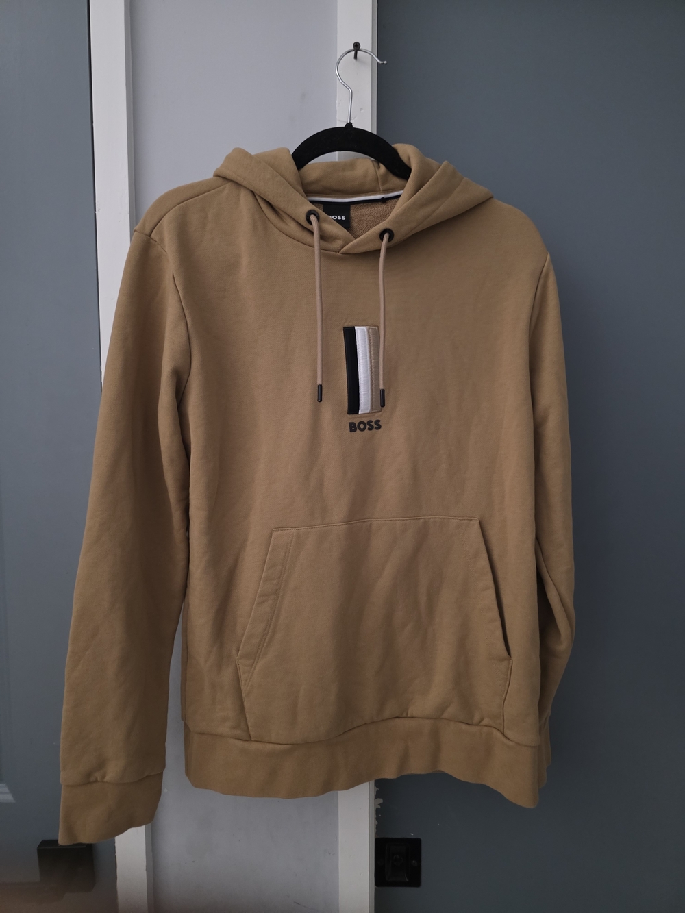 BOSS Men's Tan Hoodie with Logo